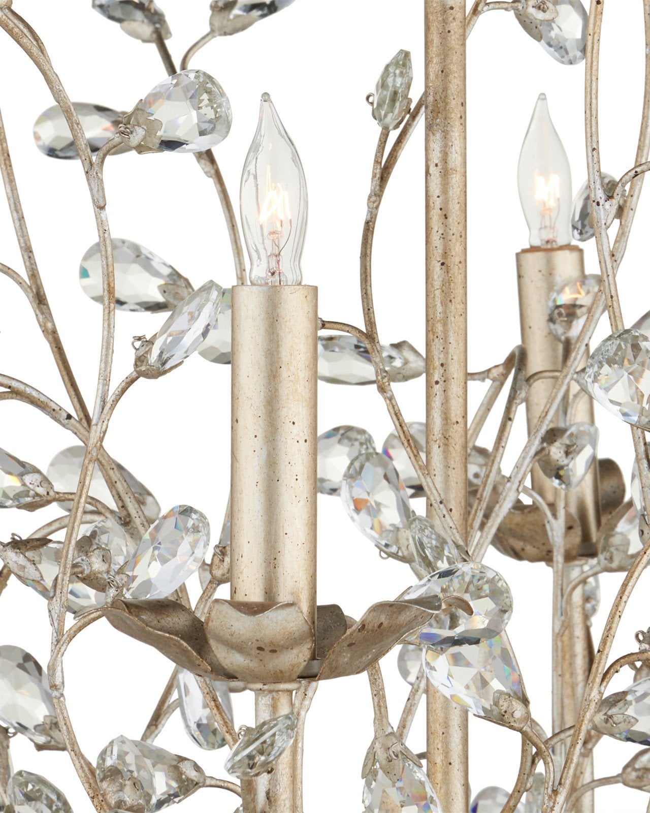 Crystal Bud Small Silver Chandelier